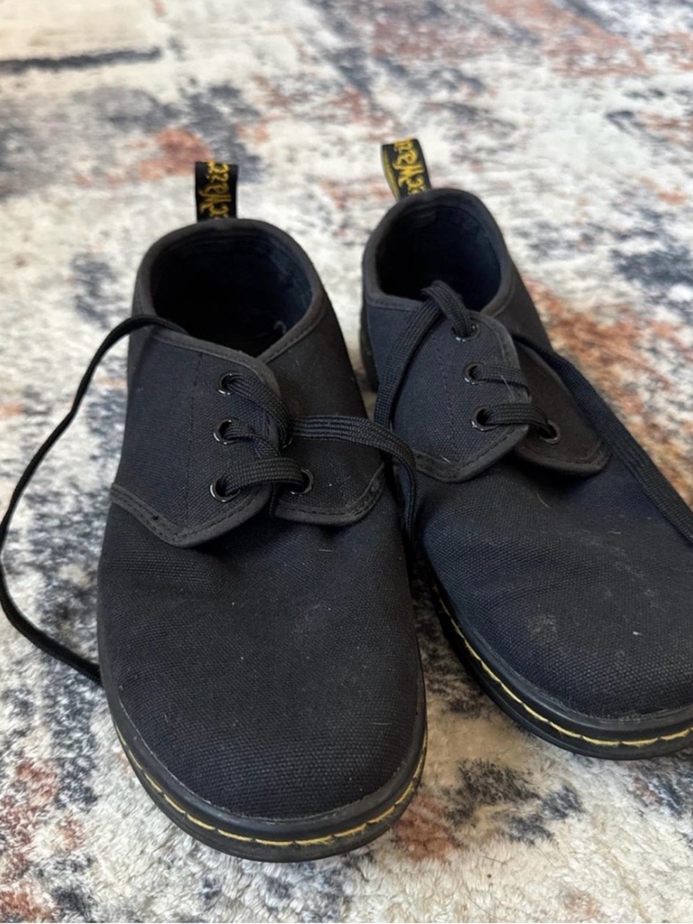 Black Canvas Lace-Up Shoes - Dr Martens